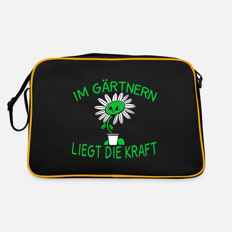Garten Gärtner Gartenarbeit Geschenk - Retro Tasche - Schwarz/Gold