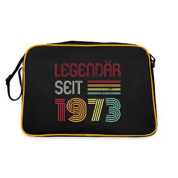 Legendär Seit 1973 Jahr Retro 73er Jahrgang - Retro Tasche - Schwarz/Gold - Hinten