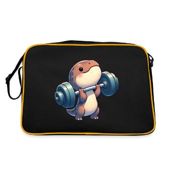 Chibi Dino T-Rex Workout with Dumbbells - Retro Bag - black/gold - Back