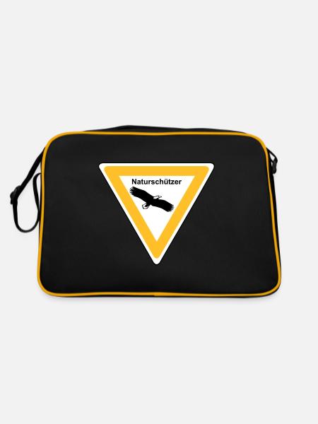 Naturschützer - Design-Farbe wählbar - Retro Tasche - Schwarz/Gold