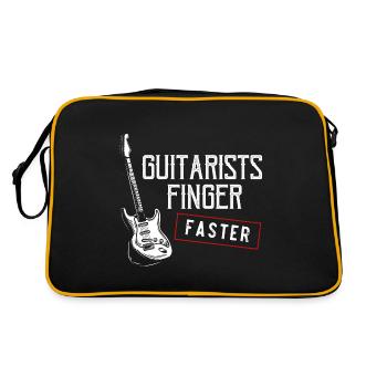 Drôle de guitare Jeu de mots Adultes Humour - Sac Retro - noir/or - Dos