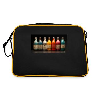 Vintage Farben - Retro Tasche - Schwarz/Gold - Hinten