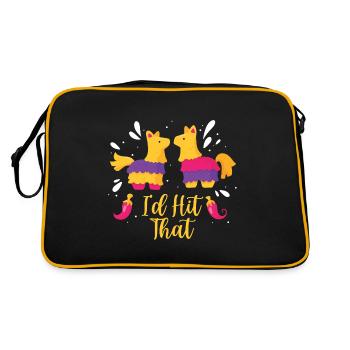 Mexikanische Pinata Fröhliches Cinco De Mayo - Retro Tasche - Schwarz/Gold - Hinten