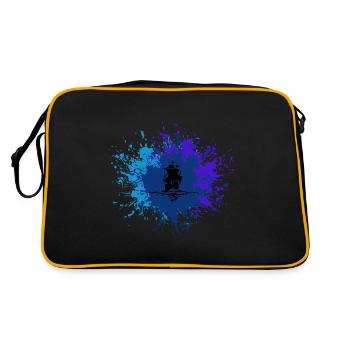 Bateau bleu de mer voilier - Sac Retro - noir/or - Dos