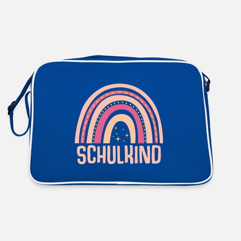 Regenbogen Schulkind Schulanfang Mädchen Retro Tasche