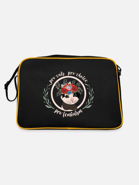 Cat lover Women's rights Cat feminism - Retro Bag - black/gold - Back
