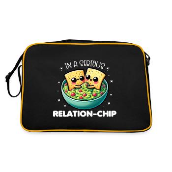 In A Serious Relation-Chip Funny Puns Valentine - Retro Bag - black/gold - Back
