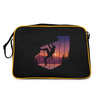 Felsklettern Kletterer Bergsteigen - Retro Tasche - Schwarz/Gold - Hinten