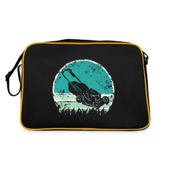 Lawn Mower Lawn Mowing Garden Gardener - Retro Bag - black/gold - Back