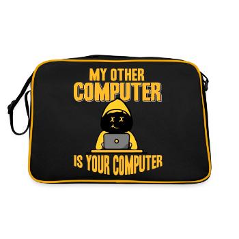 Hacker - Mon autre ordinateur est à vous - Sac Retro - noir/or - Dos