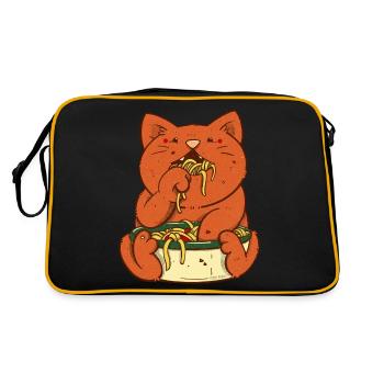 Le chat rouge mange des spaghettis - Sac Retro - noir/or - Dos