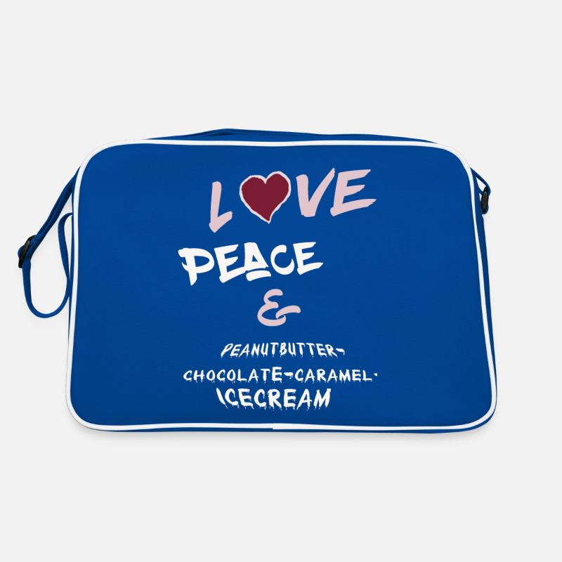 Love Peace et Beurre de cacahuète-chocolat-glace Sac Retro