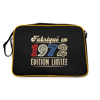 Cadeau D’anniversaire Fabriqué en 1972 - Sac Retro - noir/or - Dos