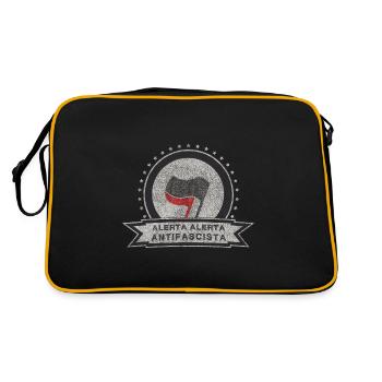 ALERTA ALERTA ANTIFASCISTA DRAPEAU FAHR À GAUCHE - Sac Retro - noir/or - Dos