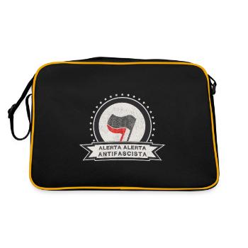 Antifa International antifascista alerta alerta - Sac Retro - noir/or - Dos