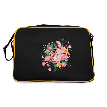 Hebamme Geburtshelfer - Retro Tasche - Schwarz/Gold - Hinten