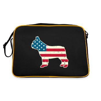 4 juillet Français Bulldog American Flag USA - Sac Retro - noir/or - Dos