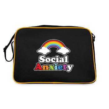 Social Anxiety Emo Clothes Aesthetic Soft Goth - Sac Retro - noir/or - Dos