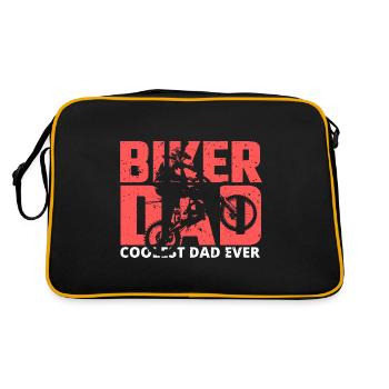 Biker papa moto pilote Cooler papa père Rockt - Sac Retro - noir/or - Dos