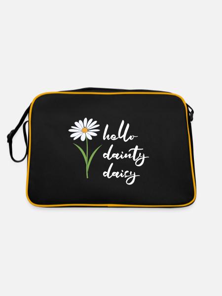 Hobbygärtner Garten Gärtner Gänseblume - Retro Tasche - Schwarz/Gold