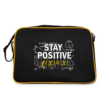 Stay Positive Mathe Mathematik Lehrer Student - Retro Tasche - Schwarz/Gold - Hinten