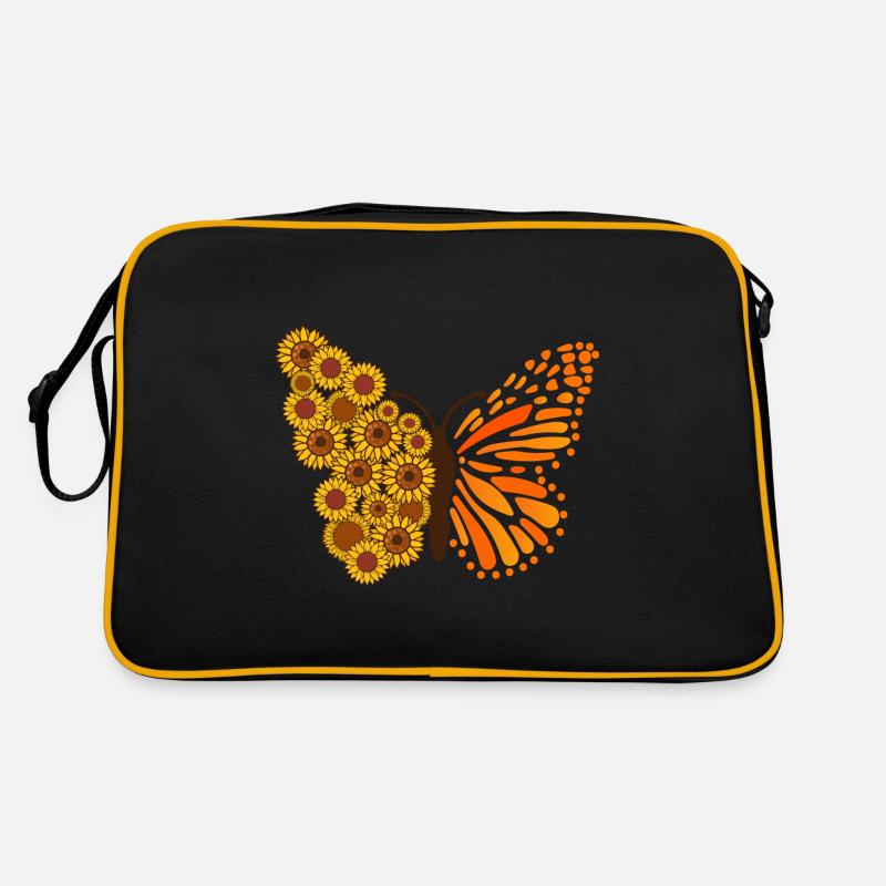 Floral Schmetterling Sonnenblume Süße Blume Retro Tasche
