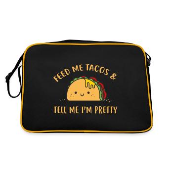 Feed Me Tacos Tell Me I'm Pretty - Retro Bag - black/gold - Back