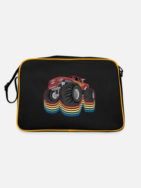 Retro Monstertrucks Cooler Monstertruck - Retro Tasche - Schwarz/Gold - Hinten