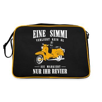 Schwalbe, Eine Simmi leckt nicht,Markiert Revier - Retro Tasche - Schwarz/Gold - Hinten