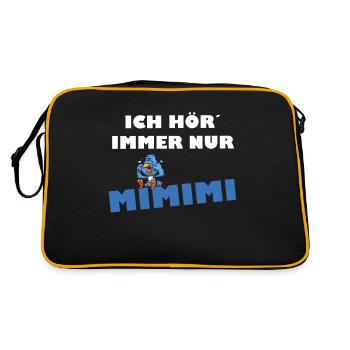 Ich höre immer nur mimimi - Retro Tasche - Schwarz/Gold - Hinten