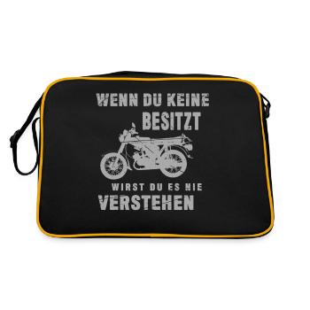 Ostmoped, 50ccm S51 Simmi Wenn du keine Besitzt .. - Retro Tasche - Schwarz/Gold - Hinten