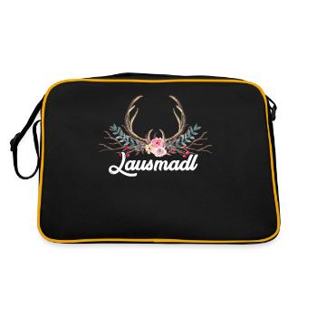 Lausmadl, bois de cerf Bavière, dialecte bavarois - Sac Retro - noir/or - Dos