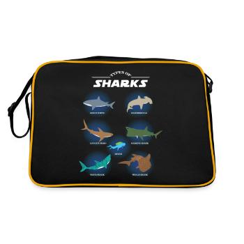 Espèces de requins types de requins, requins marteaux, plongeurs - Sac Retro - noir/or - Dos