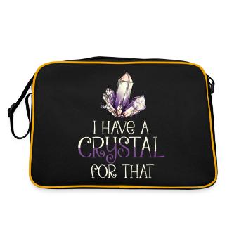 I have a crystal for that , chakra yoga Geschenk - Retro Tasche - Schwarz/Gold - Hinten
