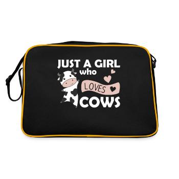 Juste une fille qui aime les vaches animaux mignons coeurs vache - Sac Retro - noir/or - Dos