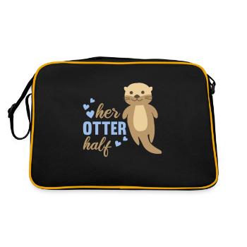 Sa loutre a aidé la loutre douce à aimer le cœur romantique - Sac Retro - noir/or - Dos