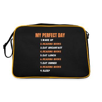 Perfect day books read books book - Retro Bag - black/gold - Back