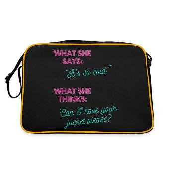 Kann ich deine Jacke haben? - Retro Tasche - Schwarz/Gold - Hinten