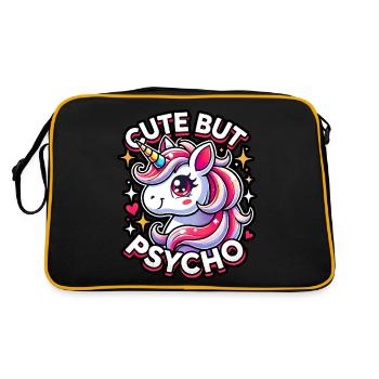 Licorne mignonne mais psychopathe adorable design kawaii - Sac Retro - noir/or - Dos