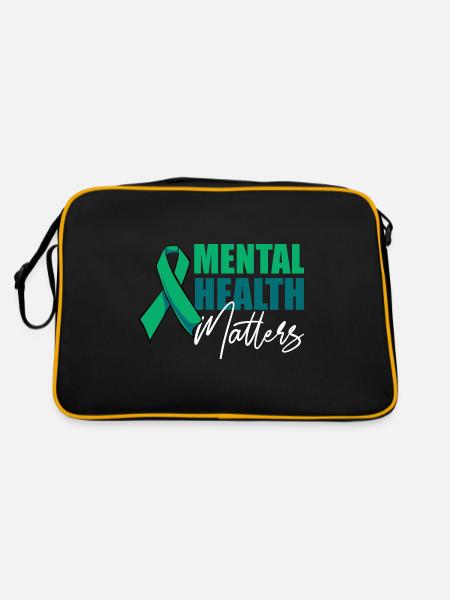 Mental Health Matters Bewusstsein Gesundheit - Retro Tasche - Schwarz/Gold - Hinten