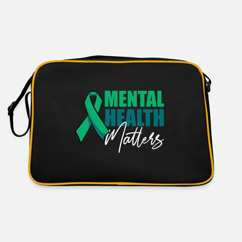 Mental Health Matters Bewusstsein Gesundheit - Retro Tasche - Schwarz/Gold