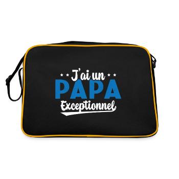Fête des Pères - J'ai Un Papa Exceptionnel - Sac Retro - noir/or - Dos