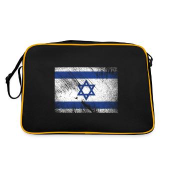 Israel Flagge - Vintage Grunge - Retro Tasche - Schwarz/Gold - Hinten