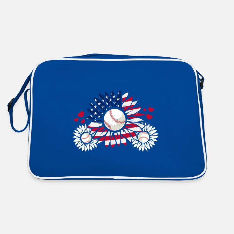 Patriotic Baseball Sunflower Retro Bag