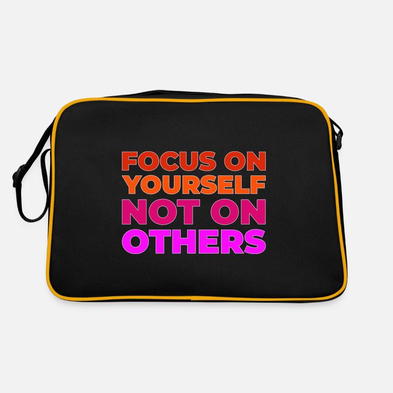 Focus on yourself - Retro Bag - black/gold