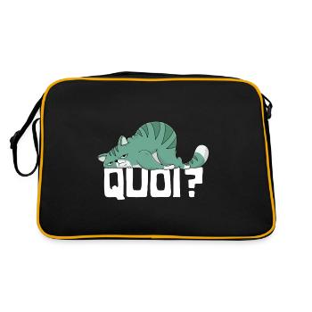 Cat What Gift Humor Cat Kitten Woman Girl - Retro Bag - black/gold - Back