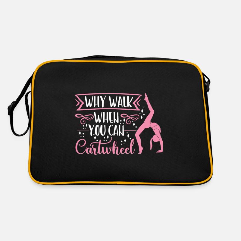Gymnastisches Mädchen Cartwheel WoAcrobatic Retro Tasche