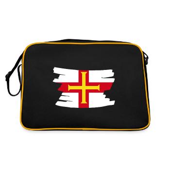 Drapeau national de Guernesey - brosse horizontale - Sac Retro - noir/or - Dos