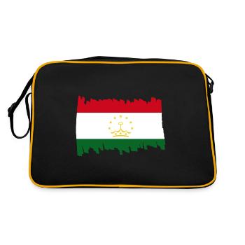 Drapeau national de Tajikistan - brush vertical Flag - Sac Retro - noir/or - Dos