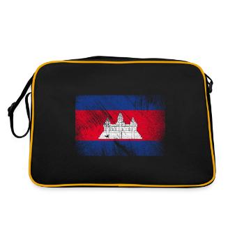 Drapeau du Cambodge - Vintage Grunge - Sac Retro - noir/or - Dos